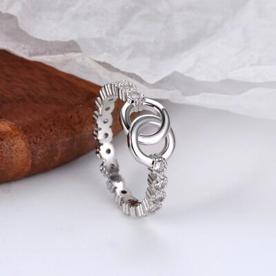 Knotted Hearts 925 Sterling Silver Open Ring