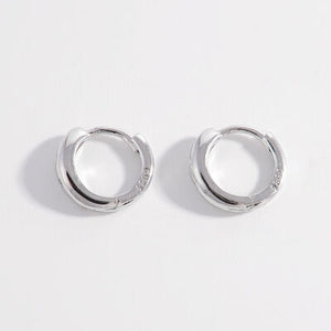 925 Sterling Silver Inlaid Zircon Huggie Earrings