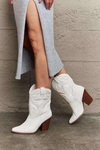Fringe Cowboy Western Ankle Boots in Tan