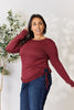 Drawstring Round Neck Long Sleeve Top