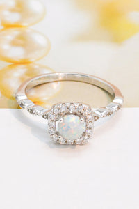 925 Sterling Silver Inlaid Opal Ring
