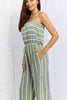 Pop Of Color Full Size Sleeveless Striped Jumpsuit