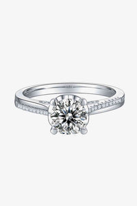 Adored 1 Carat Moissanite 925 Sterling Silver Side Stone Ring
