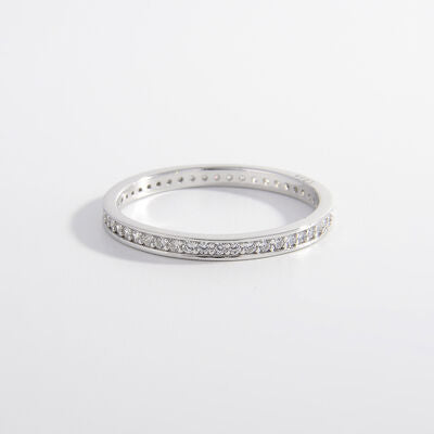 925 Sterling Silver Zircon Leaf Shape Ring