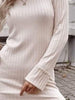 Ribbed Round Neck Long Sleeve Dress