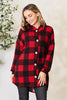 Plaid Button Front Hooded Shirt