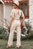 Full Size Tie Waist Straight Leg Jumpsuit