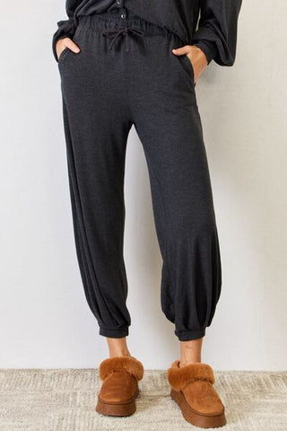 Cropped Top, Long Pants and Cardigan Lounge Set