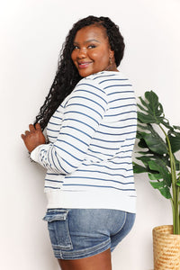 Striped Long Sleeve Round Neck Top