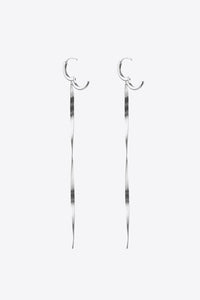 925 Sterling Silver Long Snake Chain Earrings