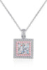 1 Carat Moissanite Square Pendant Chain Necklace