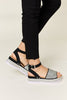 Forever Link Rhinestone Buckle Strappy Wedge Sandals