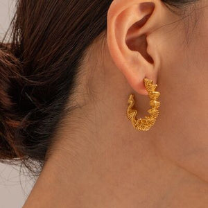 Gold-Plated Stainless Steel C-Hoop Earrings