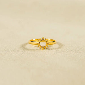 Sun Shape 18K Gold-Plated Ring