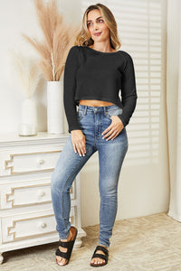 Full Size Long Sleeve Cropped Top
