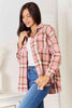 Plaid Collared Neck Long Sleeve Button-Up Shirt