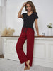 V-Neck Top and Gingham Pants Lounge Set