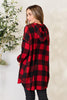 Plaid Button Front Hooded Shirt