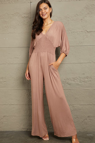 Textured Woven Jumpsuit in Sage