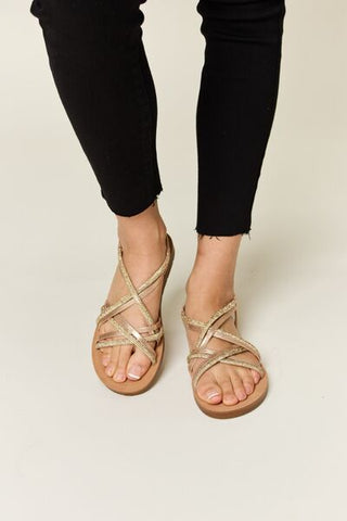 Walk This Way Wedge Sandals in Olive Suede