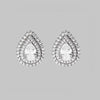 925 Sterling Silver Zircon Teardrop Shape Stud Earrings