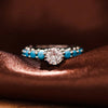 Inlaid Faux Turquoise Zircon 925 Sterling Silver Ring