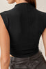 Mock Neck Ruched Cropped Tank