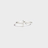 T Shape Inlaid Zircon 925 Sterling Silver Open Ring