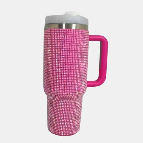 Collapsing Silicone Water Bottle in Diamond Pink