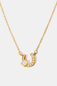 Horseshoe Shape Copper 14K Gold Plated Pendant Necklace