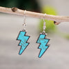 Faux Turquoise Lightning Dangle Earrings