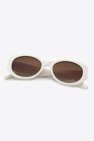 Full Rim Metal-Plastic Hybrid Frame Sunglasses