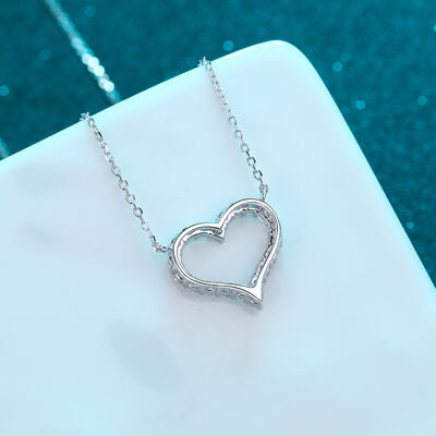 Moissanite 925 Sterling Silver Heart Necklace