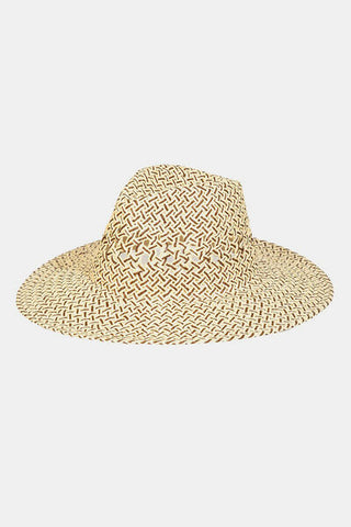 Frayed Straw Hat w/ Colored Bands