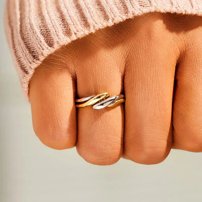 18K Gold Plated Double-Layered Open Ring