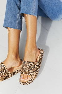 Arms Around Me Open Toe Slide in Leopard