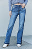 Judy Blue Two-Tone Raw Hem Slit Jeans