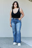 Judy Blue Two-Tone Raw Hem Slit Jeans