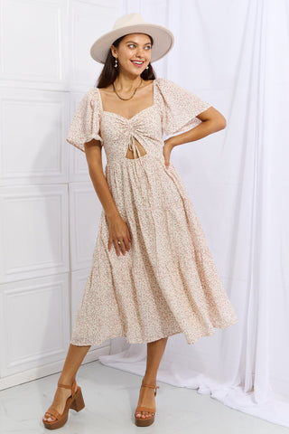 Printed Cutout One-Shoulder Sleeveless Dress