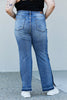 Judy Blue Two-Tone Raw Hem Slit Jeans