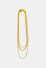 Stainless Steel 18K Gold Pleated Triple Layer Necklace