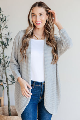 Falling For You Full Size Open Front Popcorn Cardigan