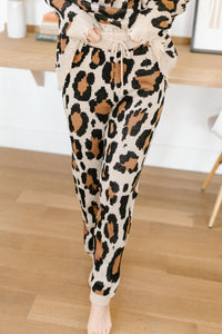 Chasing Sleep Lounge Set Joggers in Leopard