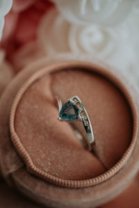 Court Triangle Tourmaline Gem Sterling Silver Ring