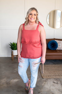 The Show Must Go On Sleeveless Top In Begonia ESB
