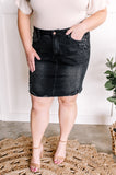 2.12 Distressed Rigid Fronts/Stretchy Back Skirt By Judy Blue Jeans In Washed Black