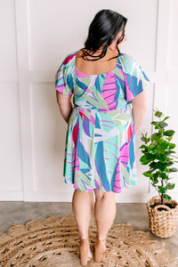 2.12 Stretchy Dress With Attached Shorts In Vibrant Colors