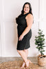 2.12 Casual Sleeveless Ribbed Dress In Black