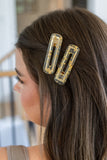 Double Trouble 2 Pack Hair Clip in Gold Leaf