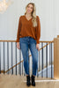 Enjoy This Moment V Neck Blouse In Toffee